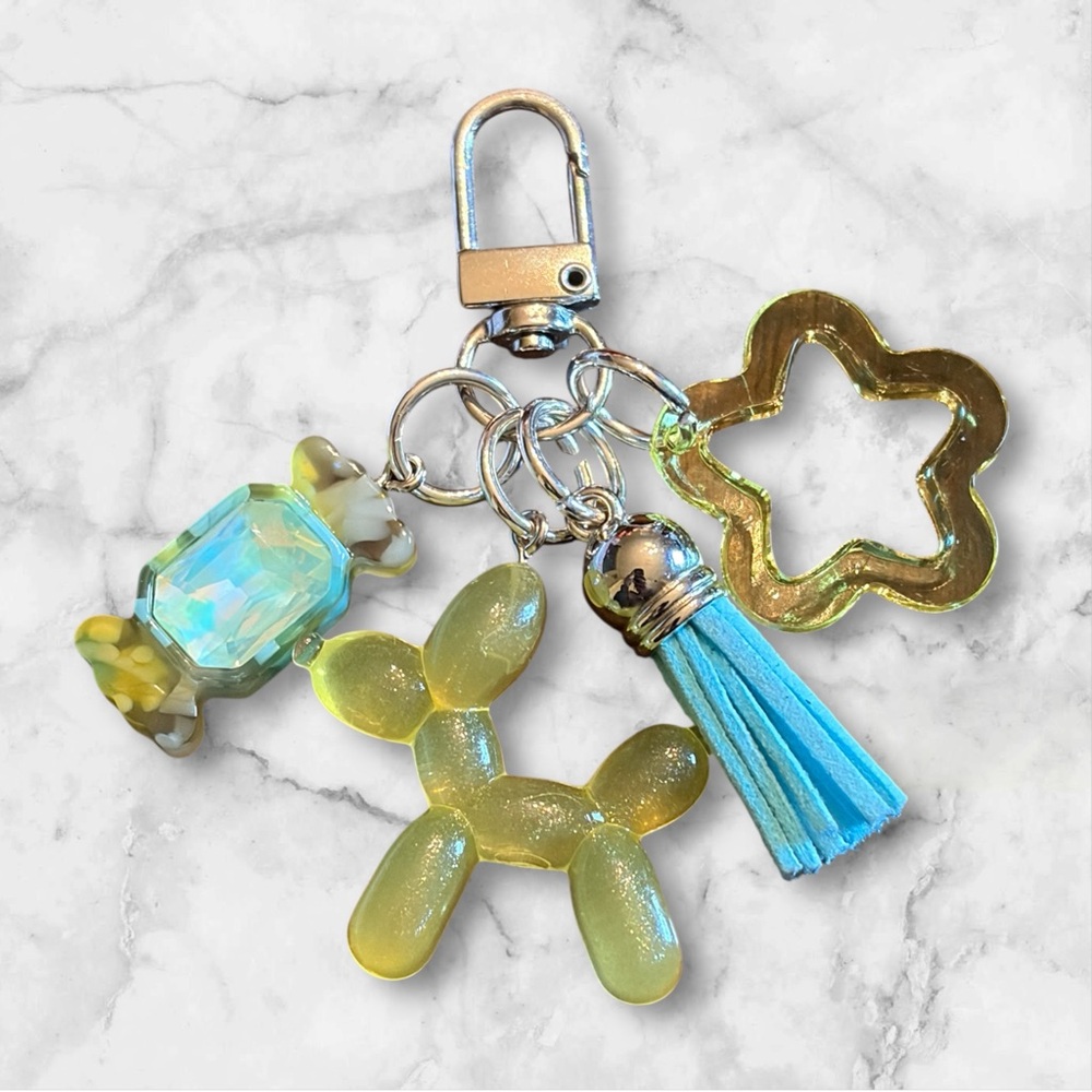 Colorful Keychain with Tassel and Charms